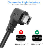 11.5ft Mini USB 90° Right Angle Power Cable USB 2.0 A to Mini-B for Dash Cam