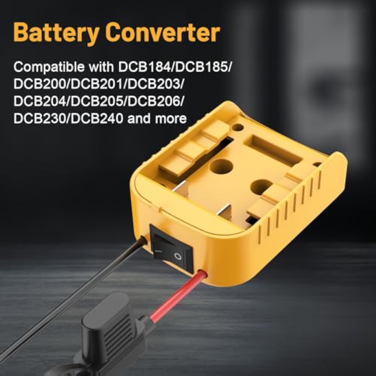 For Power Wheel Adapter Compatible With Dewalt 20V Battery, Converter Kit With Built-In Switch On Adapter, Fuse Holder, Wire Terminal, 12Awg Wire For Diy Rc Car Toys (1 Pack)