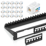 Bundle – 2 Items: Snap-In 24-Port Keystone Patch Panel + 20 Pack Of Rj45 Cat6/