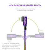 Usb-C To Lightning Braided Cable Iphone Charger Fast Charging Cord Right Angle 2Pack 10Ft 6Ft 90 Degree Mfi Certified Cable Xr Sage (Purple)
