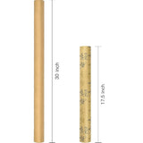 Kraft Wrapping Paper Roll - Mini Roll - Mr. & Mrs. Pattern Great For Wedding, Anniversary - 17.5 Inches X 32.8 Feet