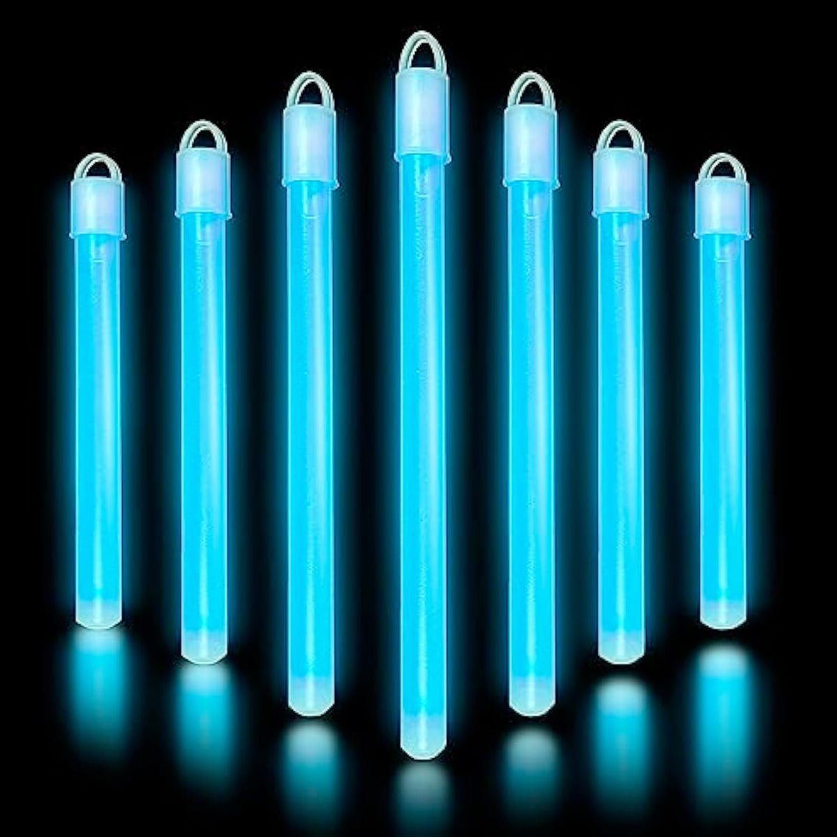 100pcs 6in Blue Glow Sticks with End Caps & Lanyards for Party Favors