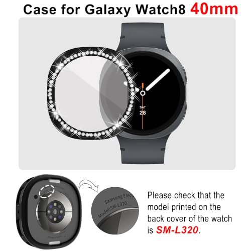 [10-Pack] Bling Watch Screen Protector for  Galaxy Watch8 40mm, Glitter Protection Cases TPU Soft Cover with Sparkly Rhinestones for Galaxy
