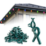 C7 C9 Christmas Lights Spring Clips,50Pcs Universal Clips Accommodate With E12 E17 Base & Mini Lights & Wire For Christmas String Lights Outdoor,Perfect For Outside Gutter Roofline Railing Fence