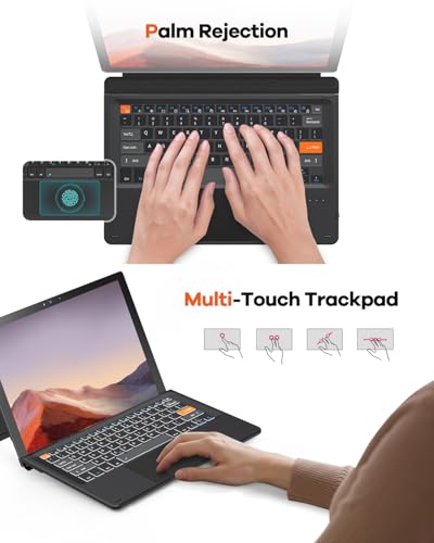 Surface Pro 7/7 Plus/6/5/4/3 12.3 Inch Keyboard, Bluetooth Keyboard With Touch Pad & Lighting Keys Compatible With Surface Pro 12.3", Ultra-Slim Wireless Keypad For Windows 11