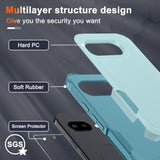 Case For Google Pixel 9A, Full Body Heavy Duty Rugged Shockproof Protective Phone Cover With Lanyard Strap, Tempered Glass Screen Protector And Camera Lens Cover, Mint Green