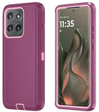Phone Case For Motorola Moto Edge 5G 2025 Case, Heavy Duty Shockproof & Dropproof 3-Layer Cover Phone Case For Moto Edge 2025 (Wineredpink)