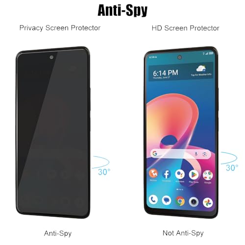 (3 Pack) For Tcl 50 Xe 5G Privacy Screen Protector Anti Spy Private Tempered Glass, Anti Scratch, 9H Hardness