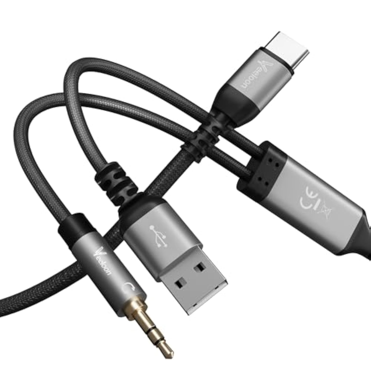 Usb C To 3.5Mm Aux Cable With Charging, 2 In 1 Usb C To 3.5Mm Car Stereo Aux Jack Cable With Pd 15W Usb A Charger Cord 3 Ft, Compatible With Iphone 16/15/Pro, Galaxy S24/S24+/S23 Ultra &