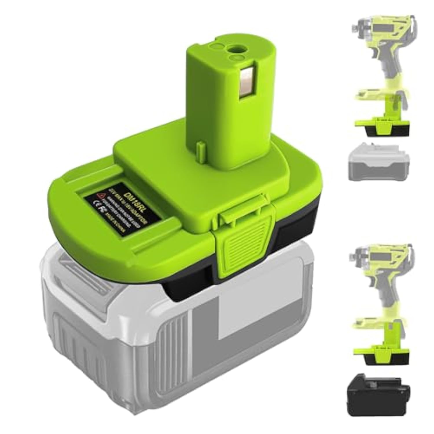 Battery Adapter Converter Use For Ryobi 18V Tools,Converts For Dewalt 20V Li-Ion Or For Milwaukee 18V M18 Li-Ion Battery To For Ryobi 18V Li-Ion Battery,With Usb Port