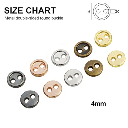 4Mm 50 Pieces 5 Colors Mini Metal Round 2 Eye Buttons For Bjd Soldier