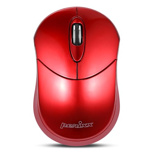 Perimice-802R Bluetooth Wireless Mouse Compact Portable Design For Windows, Macos, Ios, And Android 1200 Dpi Optical Sensor Red