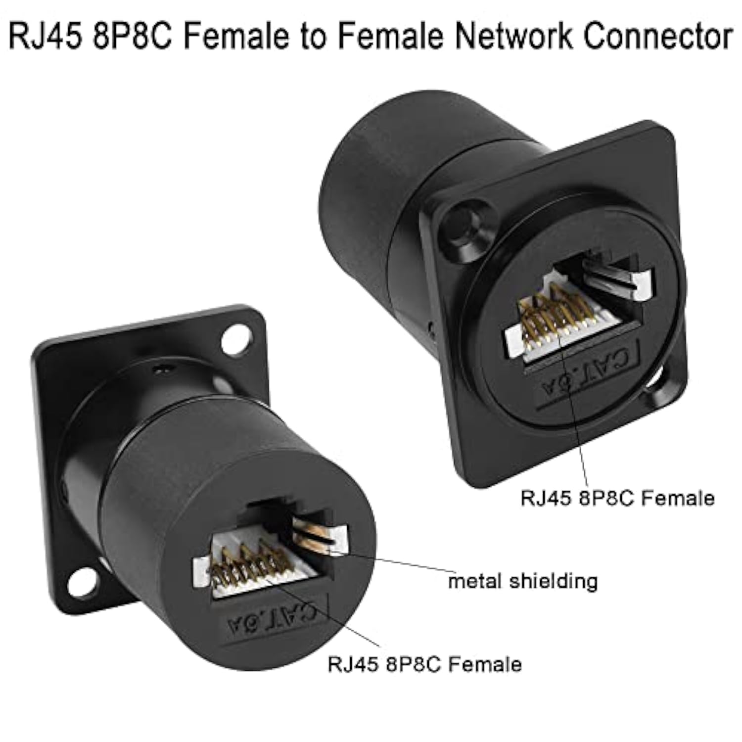 Rj45 Panel Mount Adapter Shielded Rj45 8P8C Female To Female Network Connector