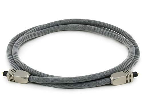 Premium S/PDIF (Toslink) Digital Optical Audio Cable - Silver - 6ft