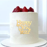 Golden Acrylic Happy New Year 2026 Cake Topper Party Decor