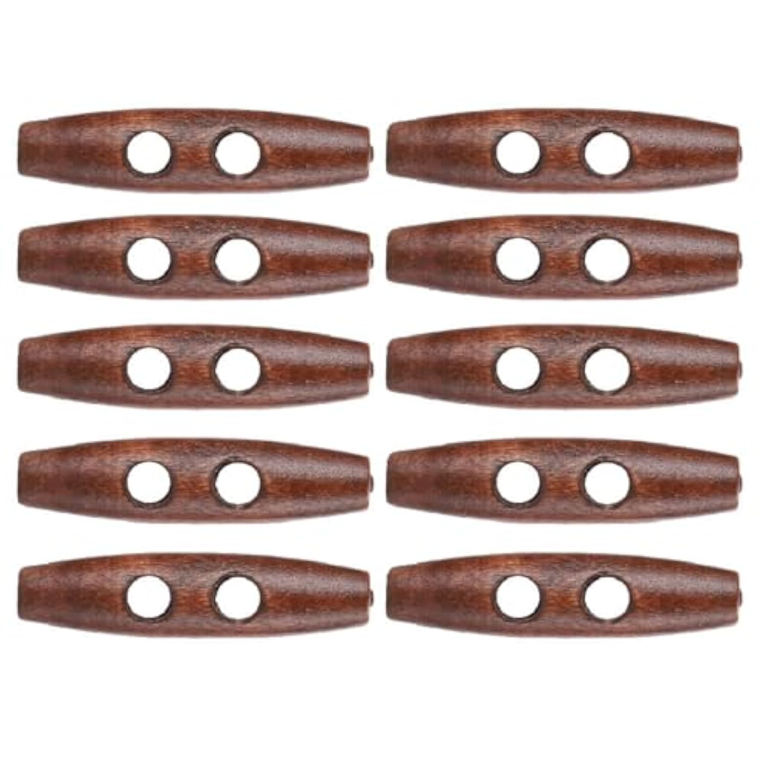 50Pcs Wood Toggle Buttons, Wood Sewing Horn Toggle Buttons 2 Holes Woo