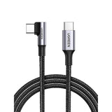 UGREEN Right Angle USB C to USB C Cable, 100W Type C 90 Degree Fast Charging Cable Compatible with iPhone 17/17 Plus/17 Pro/16, MacBook Pro 2022, iPad Pro 2022, Dell XPS, Samsung Galaxy S25/S24, 6.6FT