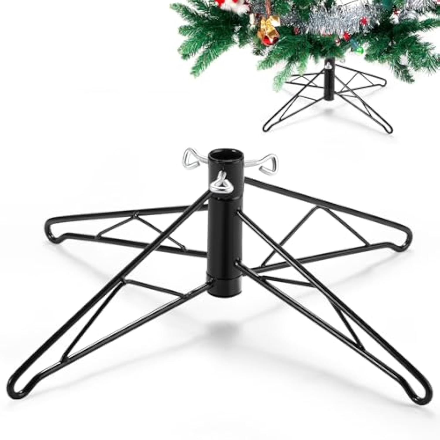 Christmas Tree Stands Metal Folding Artificial Christmas Tree Legs Replacement Holder Base For Xmas Winter Holiday New Year Decorations (Dark Green, 18 Inch)