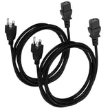(2-Pack) 15Ft. Universal Pc Power Cord - 3 Prong Ac Power Cable Replacement For Computer, Monitor, Scanner, Printer - Iec 320 C13 To Nema 5-15P, 18Awg, 125V 10 Amp (15-Feet)