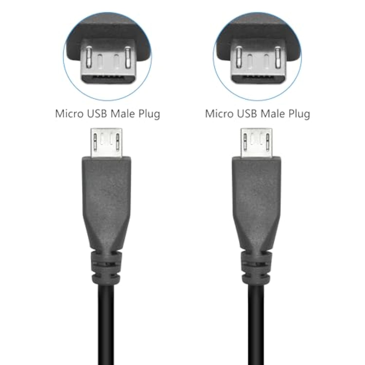 Micro Usb Charging Data Cable, 0.5M/1.6Ft Usb 2.0 Micro Usb Male To Micro Usb Male Cable With Otg Feature, Compatible Cell Phone, Tablet, Mp3 Player, Game Controller, Headset(2Pcs)