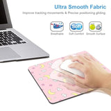 Pink Kawaii Mouse Pad, Cute Moon Bunny Small Mouse Mat?Aesthetic Anime Mousepad For Women Kids Office Home School, Computer Pc Laptop Mice Pad, 9.5 X 7.9 Inch