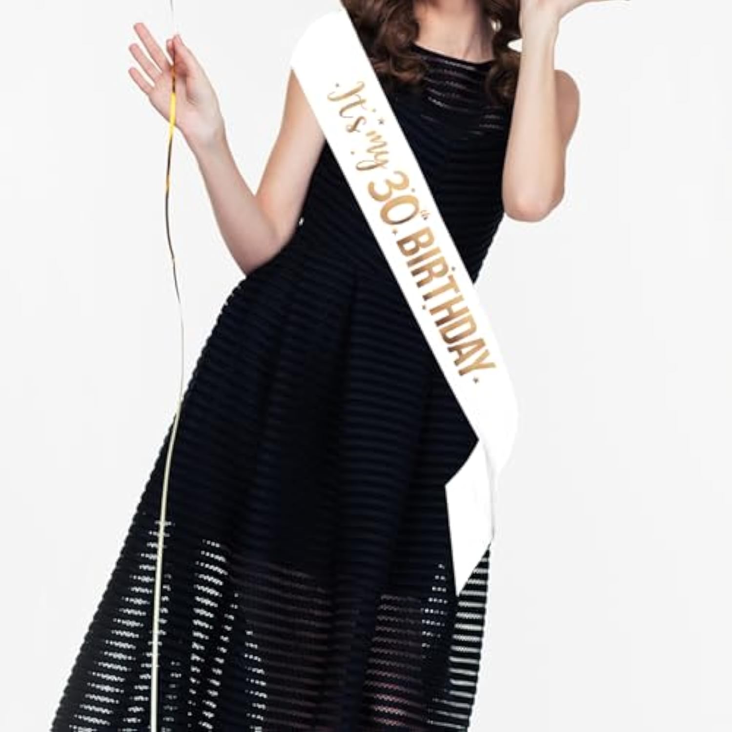 It'S My 30Th Birthday Sash - 30Th Birthday Gifts Girl Sash Birthday Party Favors - Happy 30Th Accessories For Man And Women - White With Rose Gold Foil Lettering