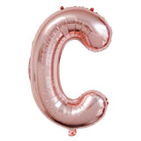 34 Inch Rose Gold Balloons Foil Letters A To Z Numbers 0 To 9 Helium Balloons Bridal Baby Shower Wedding Birthday Party Prom Decoration (Letter C)
