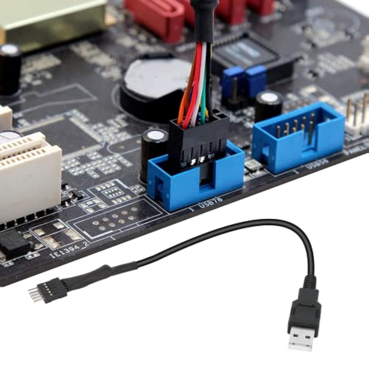Usb A To 9 Pin Usb Header, 9 Pin Motherboard Male Idc Dupont To Usb 2.0 Type A