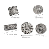 50 Pieces Antique Metal Buttons With Shank Round/Square/Flower Shaped