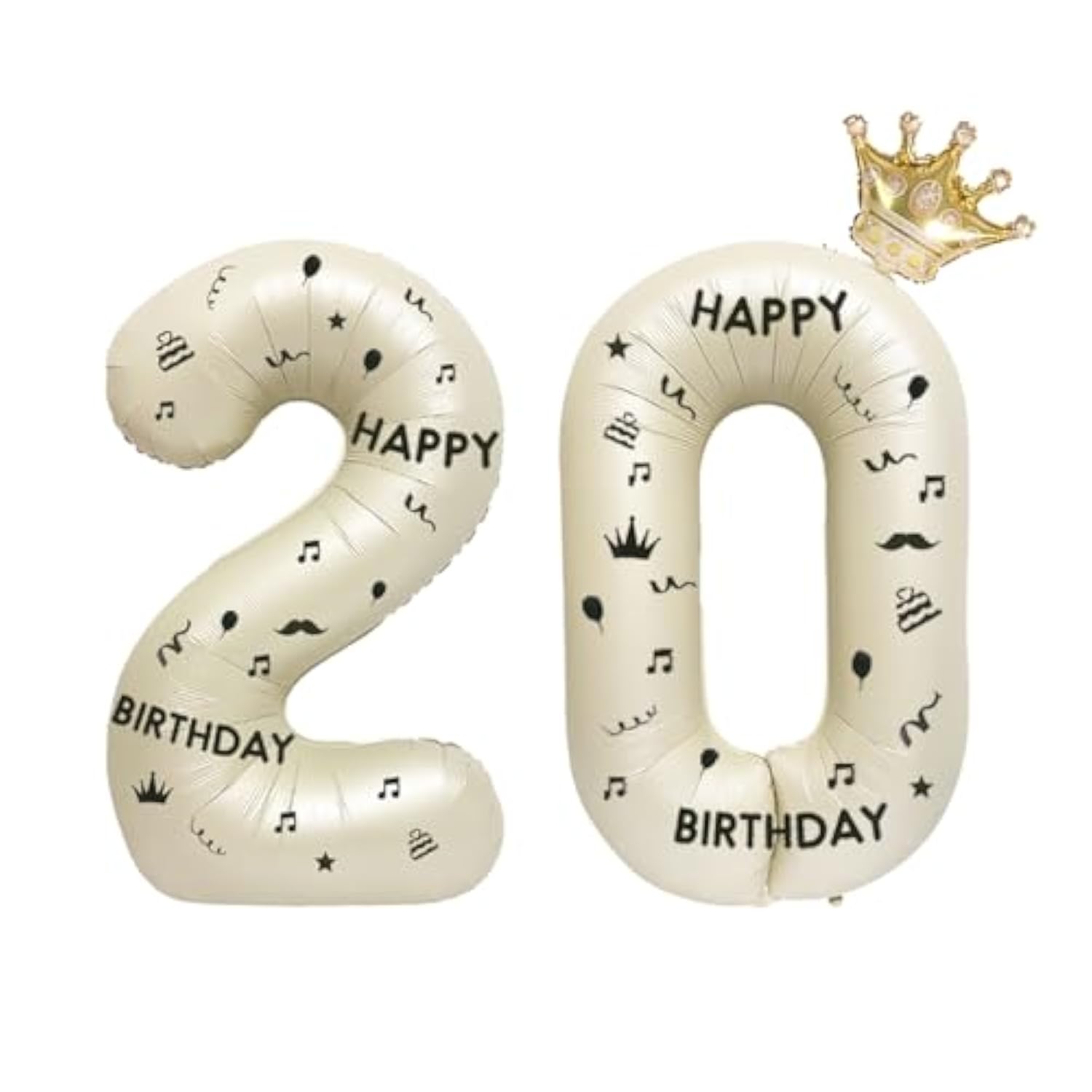 40in White Foil Number 20 Balloon for 20th Birthday Party Decorations