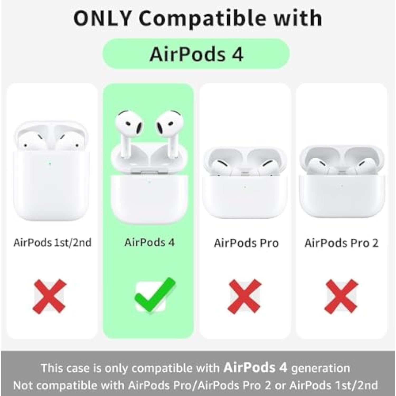 For Airpods 4 Case 2024, Full-Body Protective Airpods 4Th Case Cover For Women Men Compatible With Airpods 4Th Wireless Charging Case With Keychain-Brown
