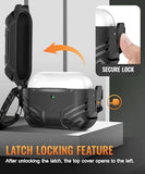 for AirPods Pro 3 Case with Lock, Compatible with AirPod 3rd Gen Cover [Fit for MagSafe], Military Grade Hard Shell for iPods Pro3 with Cleaner Kit &