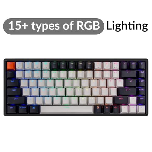 K2 75% Layout 84 Keys Hot-Swappable Bluetooth Wireless/Usb Wired Mechanical Keyboard With Super Brown Switch/Double-Shot Keycaps/Rgb Backlight/Aluminum Frame For Mac Windows Version 2