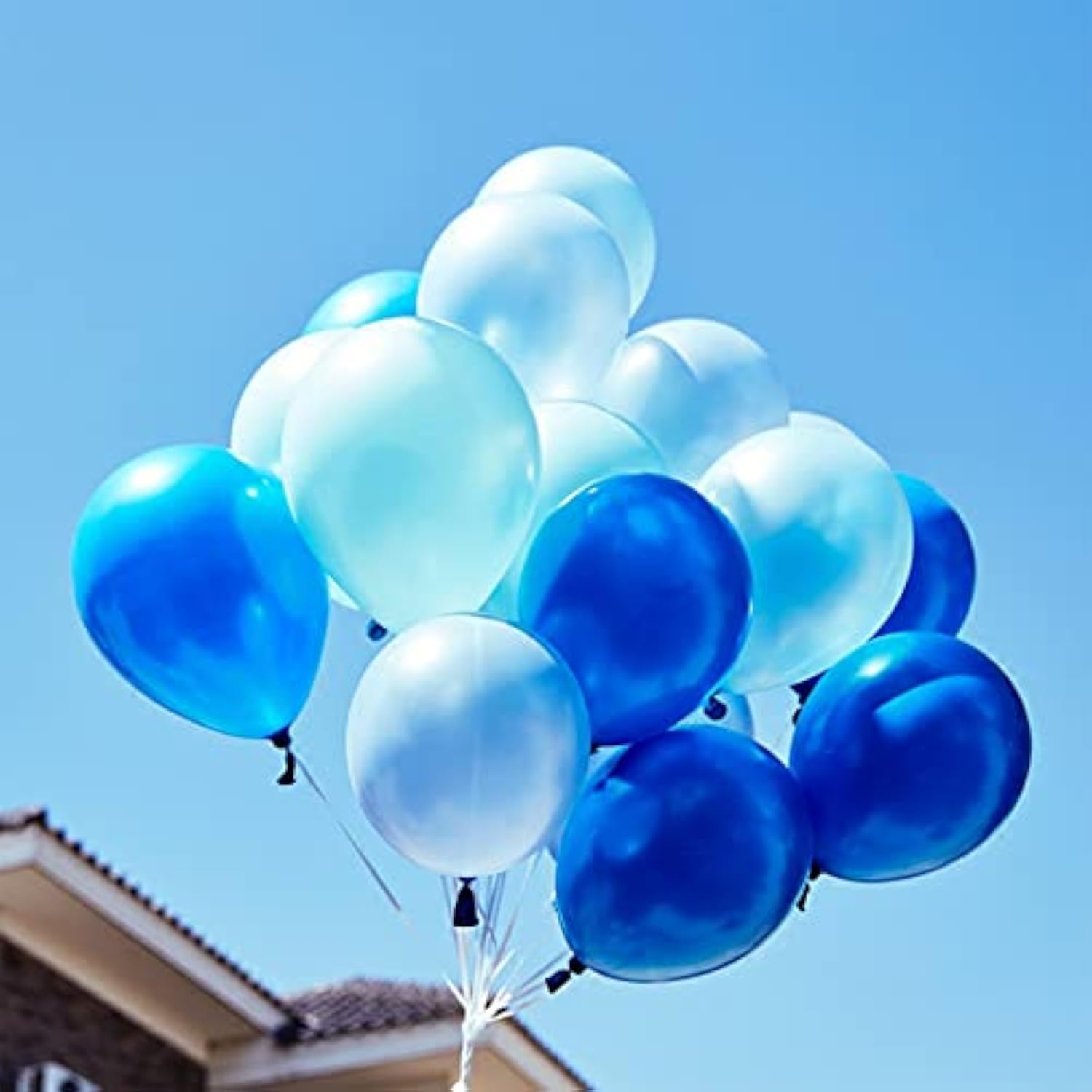 Blue Balloon Set: 60-Pack Metallic Pearl Macaron Latex Balloons
