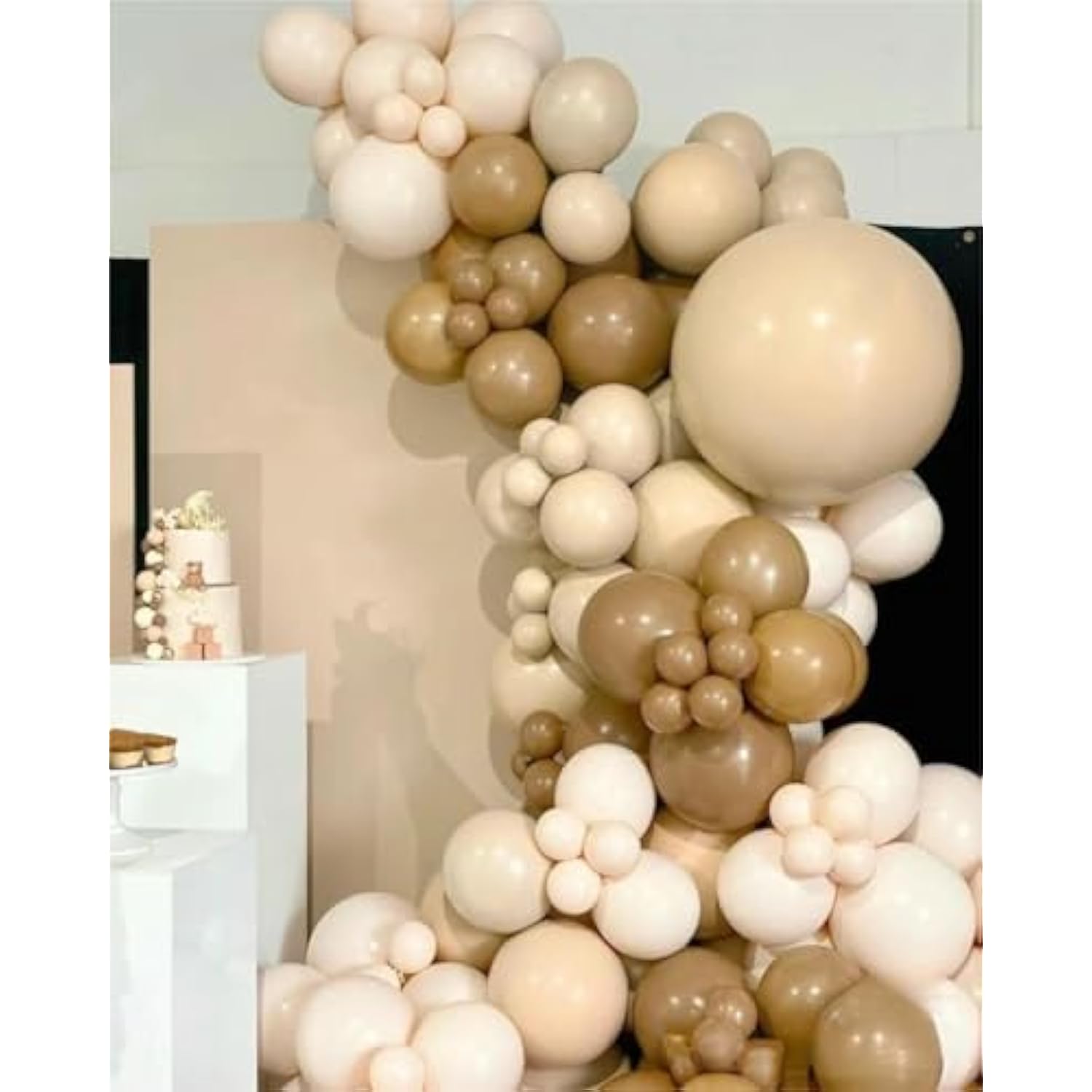 146pcs Boho Balloon Arch Kit Brown Nude White Garland in Multiple Sizes for Party Decorations