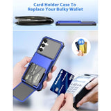 Samsung Galaxy A16 Case Wallet with 5 Credit Card Slots, Blue