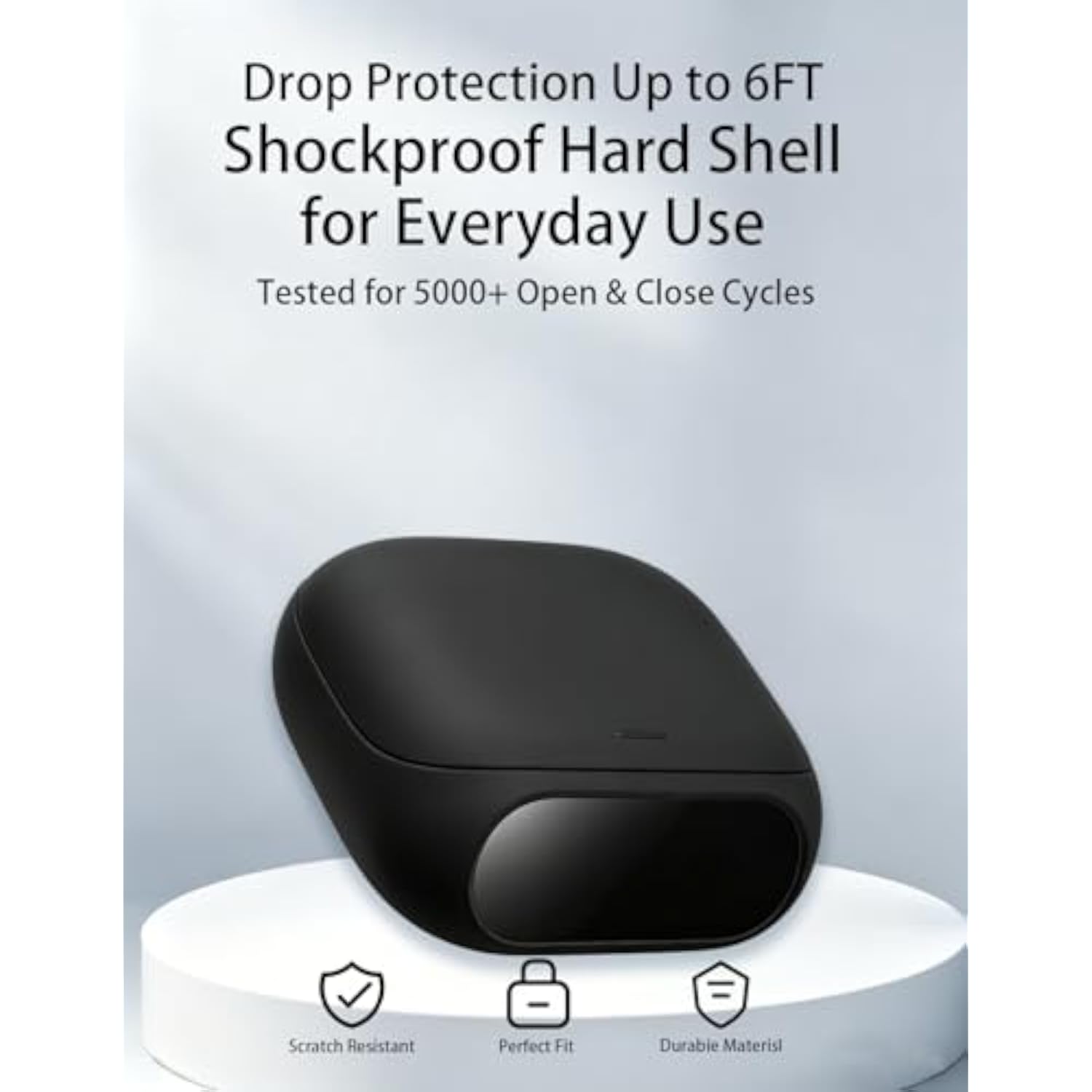 Anker Soundcore Liberty 5 Pro Silicone Protective Case with Keychain, Shockproof Anti-Scratch Cover for Charging Case, Black