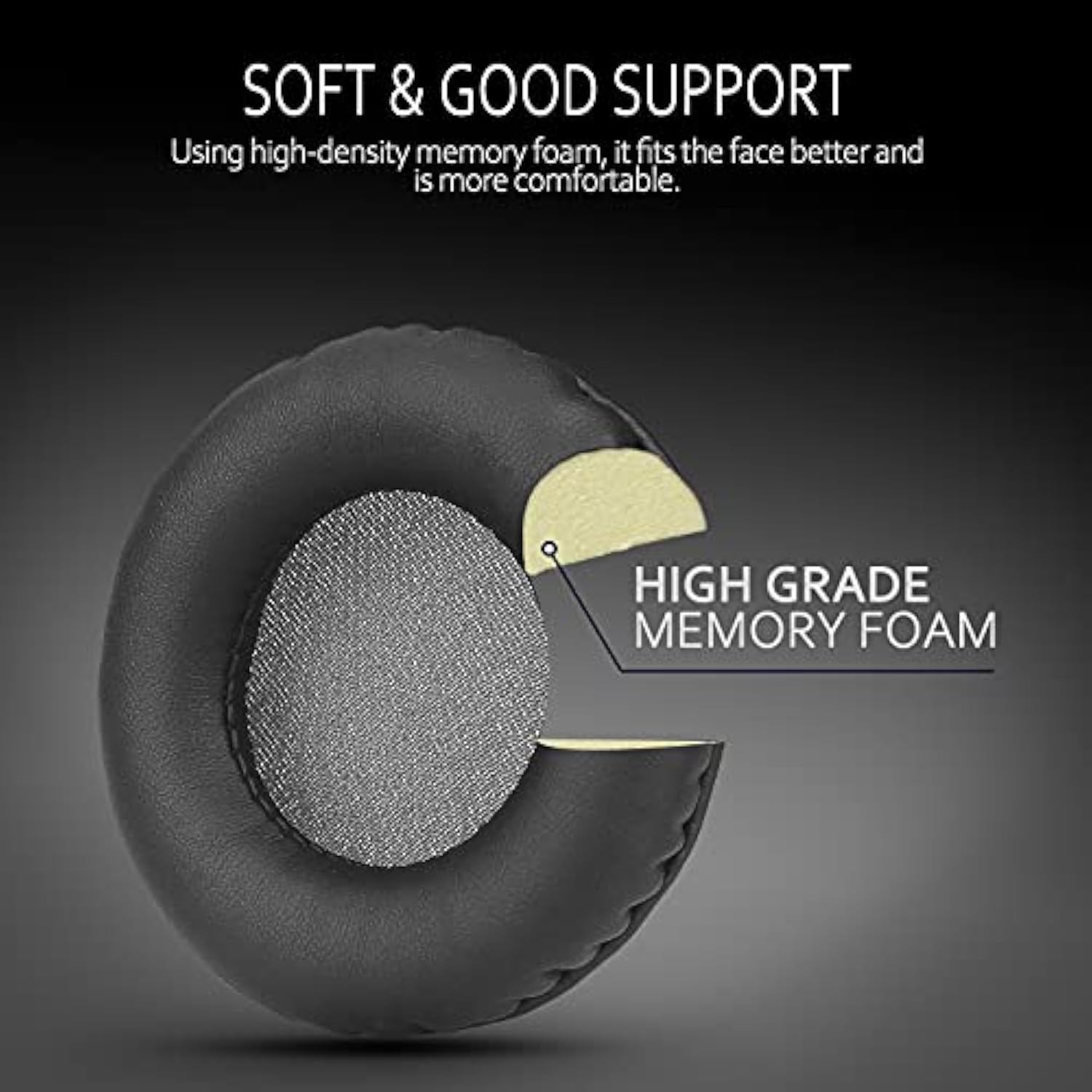 Headphones Pads Replacement 75Mm For Audio Technica Ath S200Bt Headphones, Headphone Ear Covers Replacement For Sony Mdr-Nc6, Akg K518Le, Black & Gray