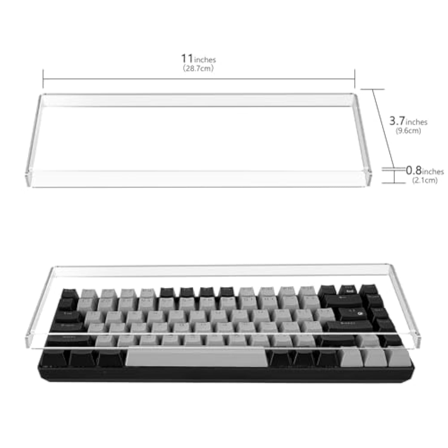 Geekria Premium Acrylic Keyboard Dust Cover for 60% Compact 61 Keys Keyboard C