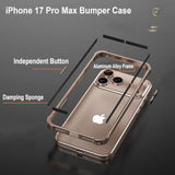 For Iphone 17 Pro Max Bumper Case Metal - No Back Design Compatible With Magsafe Aluminum Backless Edge Frame Fast Heat Dissipation Shockproof Slim Thin Protection Case For Iphone 17 Pro Max (Orange)