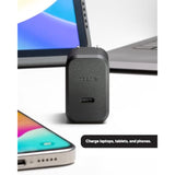 Mophie GaN 30W USB C Charger Block - Fast Wall Charger for iPhone, iPad, Samsung Galaxy, Google Pixel, and More - Compact, Foldable Prongs, Eco-Friendly, Black