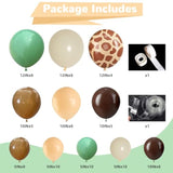 84pcs Sage Green Brown Balloon Garland Kit for Jungle, Safari, or Wild Party Decor