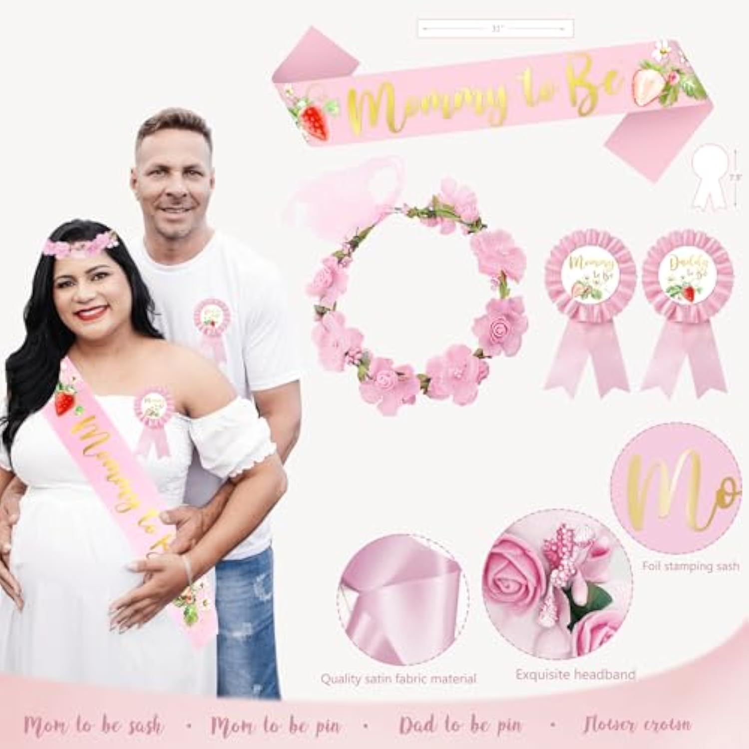 Strawberry Baby Shower Decorations, A Berry Sweet Baby Is On The Way Party Supplies, It'S A Girl Gender Reveal, Backdrop Balloon Arch Box Mom To Be Sash Dad To Be Pin Tablecloths Cake Topper