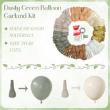 173Pcs Neutral Balloon Garland Kit - Dusty Green & Blush Decor