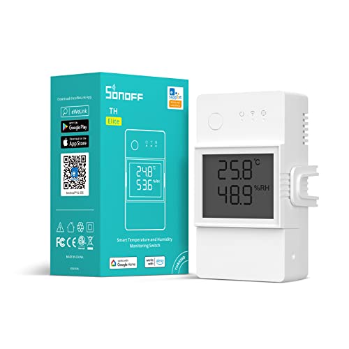 Thr320D 20A Smart Temperature And Humidity Monitoring Switch,Compatible With Alexa, Google Home,Rj9 4P4C Interface