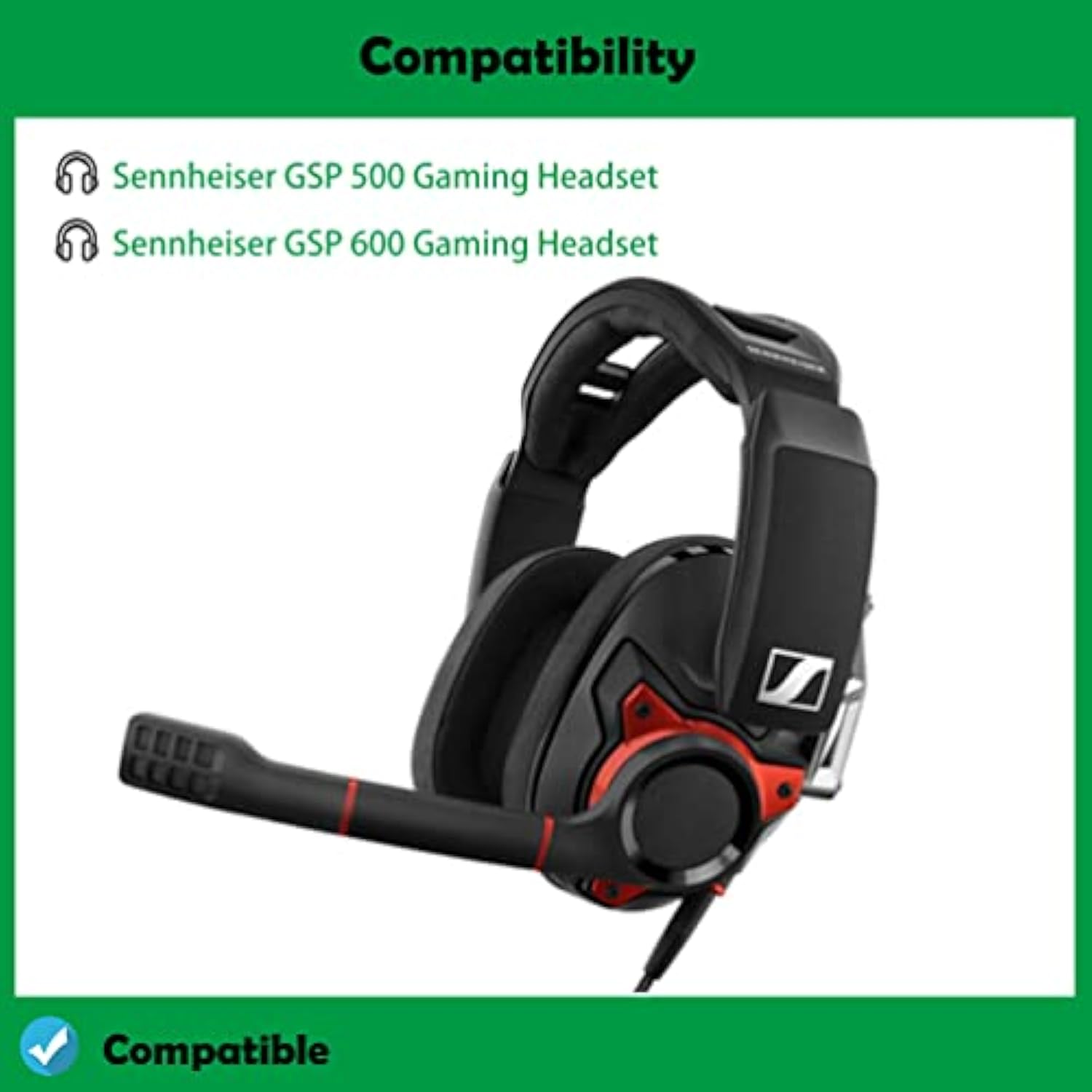 Noise Isolation Gsp500 Headset Ear Pads Headphone Replacement Earpads Compatible With Sennheiser Gsp 600 Gsp 500 Gaming Headset