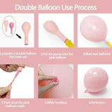 Pink Brown Balloon Arch Kit: Double Stuffed Balloons for Party Decor