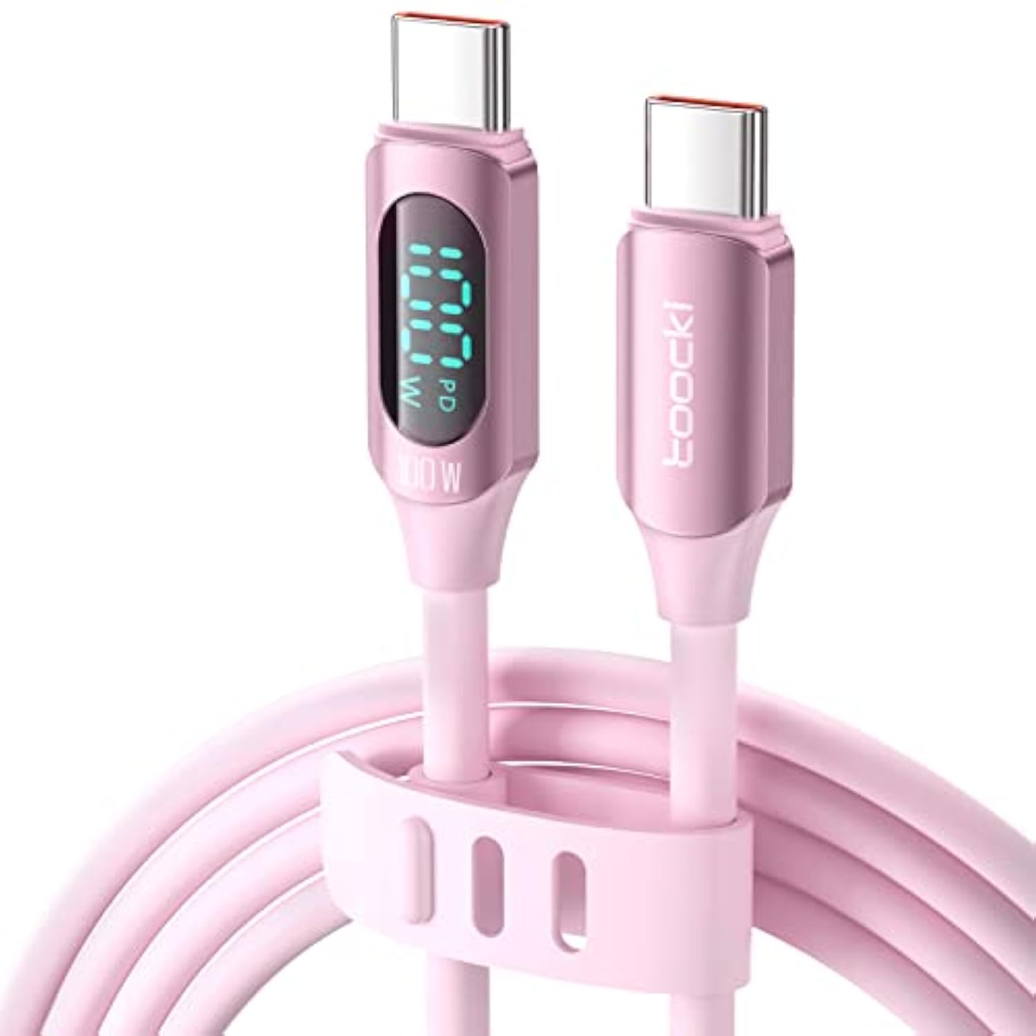 6.6Ft 100W Usb C Cable 5A Usb 2.0 Silicone Type C Charging Cable With Led Display Usb C To Usb C Fast Charge Cable For Iphone 15 Iphone 15 Plus Iphone 15 Pro Iphone 15 Pro Max