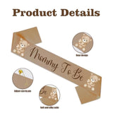 Bear Theme Mom To Be Sash For Baby Shower Decorations Dad To Be Pin And Flower Crown Headband Cute Satin Baby Shower Sash For Gender Reveals Party Favors Pregnancy Props Keepsake (Brown)