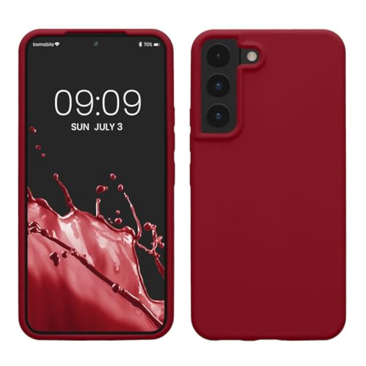 Samsung Galaxy S22 Case Compatible with kwmobile TPU Silicone Phone Cover Rhubarb Red